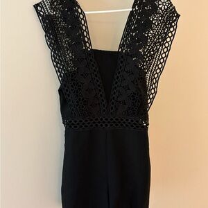 Elegant Black Lace Romper Jumpsuit